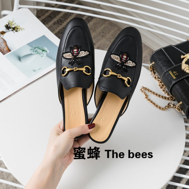 xiangtuibao  Fur Slides Muller Shoes  New Women's Fluffy Slippers Outerwear Rabbit Fur Toe Cap Half Slippers Lazy Flats furry slides