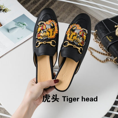 xiangtuibao  Fur Slides Muller Shoes  New Women's Fluffy Slippers Outerwear Rabbit Fur Toe Cap Half Slippers Lazy Flats furry slides