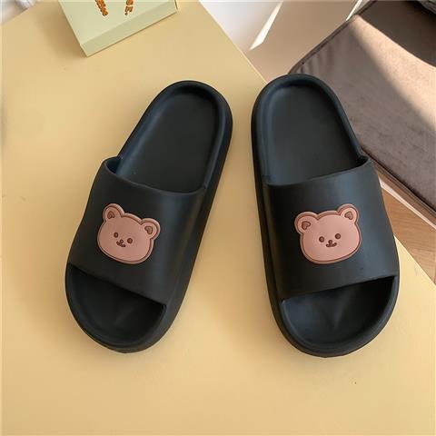 Bear Slippers Women's Summer Flip-Flops Sandals  Platform Casual House of Sunny Kawaii Home Soft