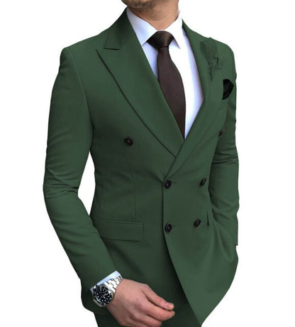 xiangtuibao Mens Double-Breasted Suit Jacket Slim Fit Casual Peak Lapel Blazer Jacket for Weeding Groomman Prom Business (Only Blazer)