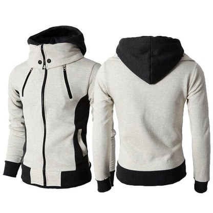 xiangtuibao Autumn Men Hooded Coat Men Fake Two-piece Hoodies DC Zipper Pullover Jacket Male Winter Cotton Thick Warm Man Clothing Tops