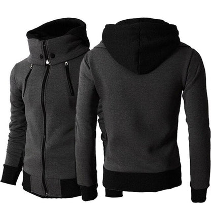 xiangtuibao Autumn Men Hooded Coat Men Fake Two-piece Hoodies DC Zipper Pullover Jacket Male Winter Cotton Thick Warm Man Clothing Tops