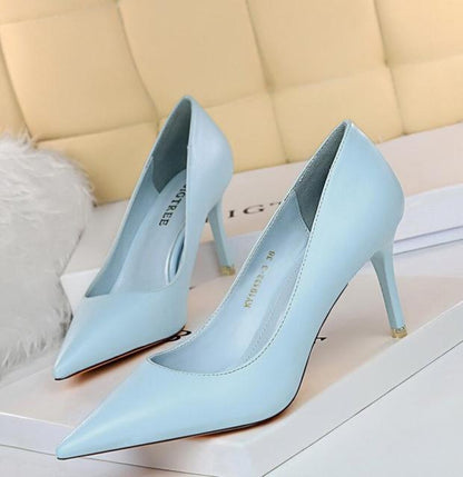 Summer new high-heeled sandals with stiletto and pointed toe high-heeled shoes for women's casual solid color high-heeled shoes