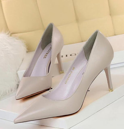 Summer new high-heeled sandals with stiletto and pointed toe high-heeled shoes for women's casual solid color high-heeled shoes