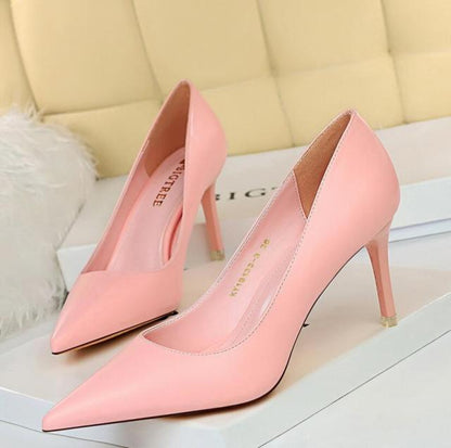 Summer new high-heeled sandals with stiletto and pointed toe high-heeled shoes for women's casual solid color high-heeled shoes