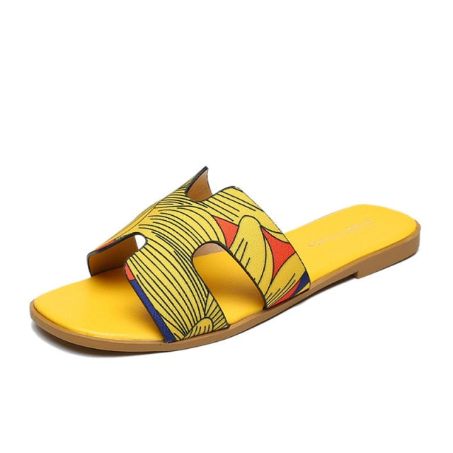 xiangtuibao   New PU Leather Slippers Women Shoes Fashion Brand Flat Sandals Casual Summer Flip Flops H-shaped Slides Ladies 34-43