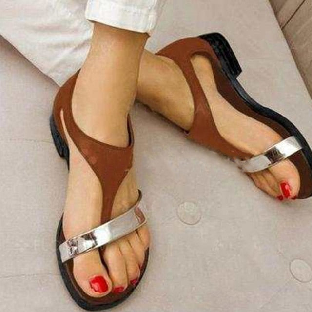 MCCKLE Women's Sandals Summer Shoes for Women  Beach Low Heel Clip Toes Buckle Strap PU Leather Female Sandalias Ladies