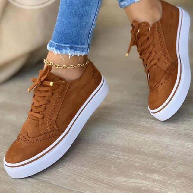 xiangtuibao  Women's Sneakers Lace Up Ladies Flat Shoes for Women  Autumn Vulcanized Shoes Comfort Fashion Woman Flats Shallow New