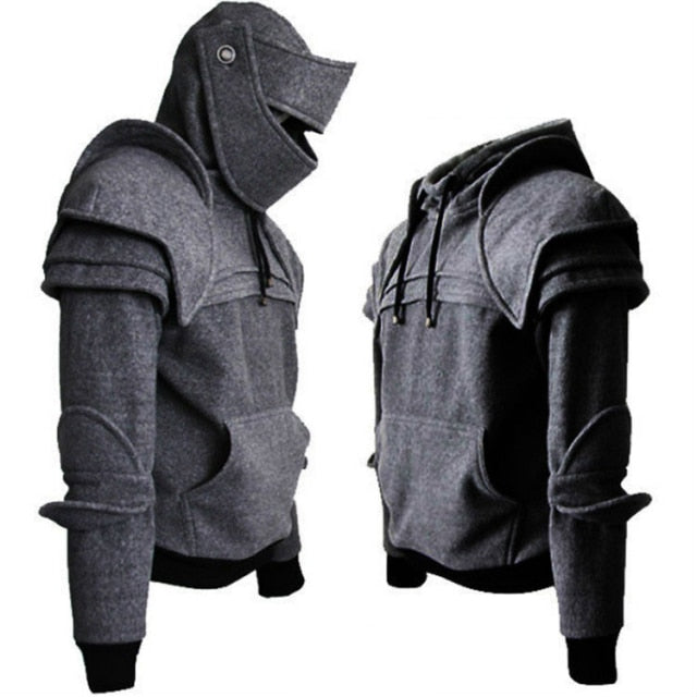 Streetwear Men Arthur Medieval Hollow Knight Hoodie Armor Sweatshirt Pullover Hooded Jacket Coat W104