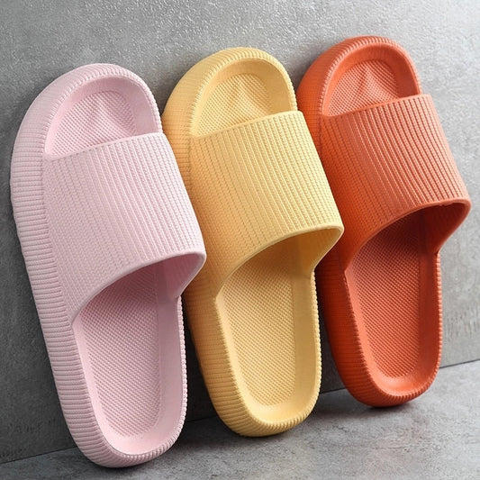 Thick Platform Bathroom Home Slippers Women Fashion Soft Sole EVA Indoor Slides Woman Sandals  Summer Non-slip Flip Flops