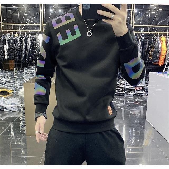 xiangtuibao colorful reflective spring and autumn new handsome vests men's casual fashion letter base shirt