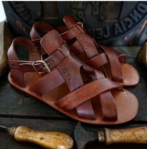 xiangtuibao Summer New PU Leather Men's Sandals Soft Soled Beach Shoes Anti Slip Fashion Hot Sale  Men Summer Sandals  8KH174