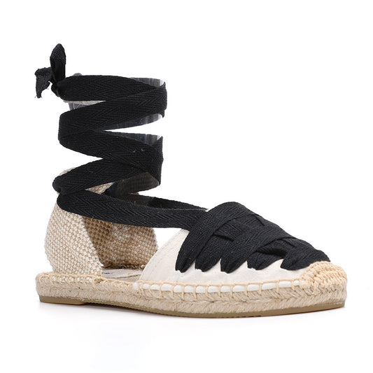 xiangtuibao   Sapatos Mulher Sandals New Arrival Hemp T-strap Flat With Open Rubber Sapato Feminino Womens Espadrilles Shoes