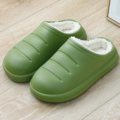 Winter Fashion Warm Plush Slippers Waterproof Slippers Men Woman Indoor Cotton Slippers Home Slipper Thick Sole Femael Shoes