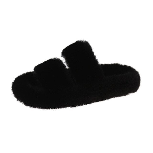 Women shoes Woman Slippers New Winter Fashion Shoes For Women Platform Slippers Faux Fur Warm Shoes Female Slides Variety colors