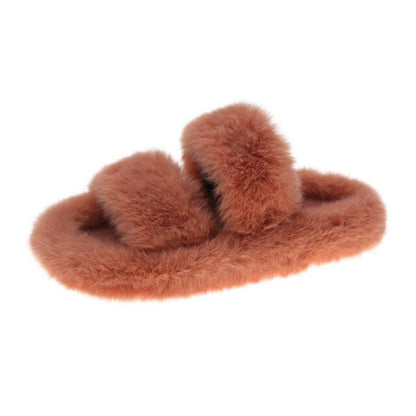 Women shoes Woman Slippers New Winter Fashion Shoes For Women Platform Slippers Faux Fur Warm Shoes Female Slides Variety colors