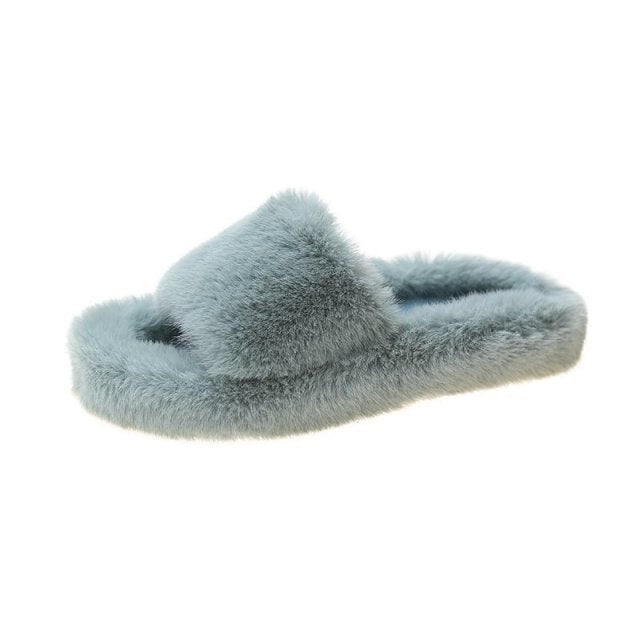 Women shoes Woman Slippers New Winter Fashion Shoes For Women Platform Slippers Faux Fur Warm Shoes Female Slides Variety colors