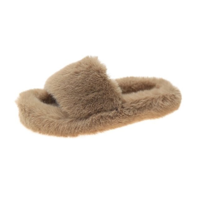 Women shoes Woman Slippers New Winter Fashion Shoes For Women Platform Slippers Faux Fur Warm Shoes Female Slides Variety colors