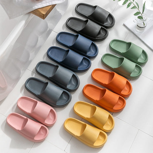 Unisex Thick Platform Slippers Summer Beach Eva Soft Sole Slide Sandals Leisure Quick-drying Indoor Bathroom Anti-slip Shoes