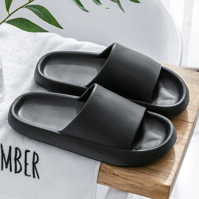 Unisex Thick Platform Slippers Summer Beach Eva Soft Sole Slide Sandals Leisure Quick-drying Indoor Bathroom Anti-slip Shoes