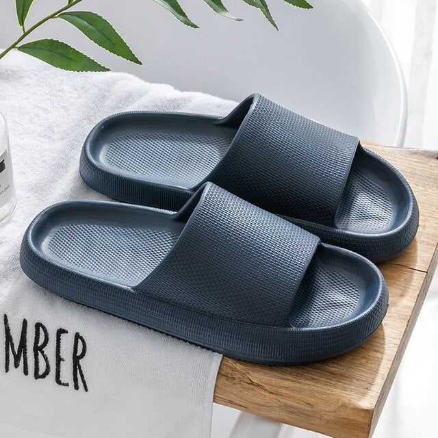 Unisex Thick Platform Slippers Summer Beach Eva Soft Sole Slide Sandals Leisure Quick-drying Indoor Bathroom Anti-slip Shoes