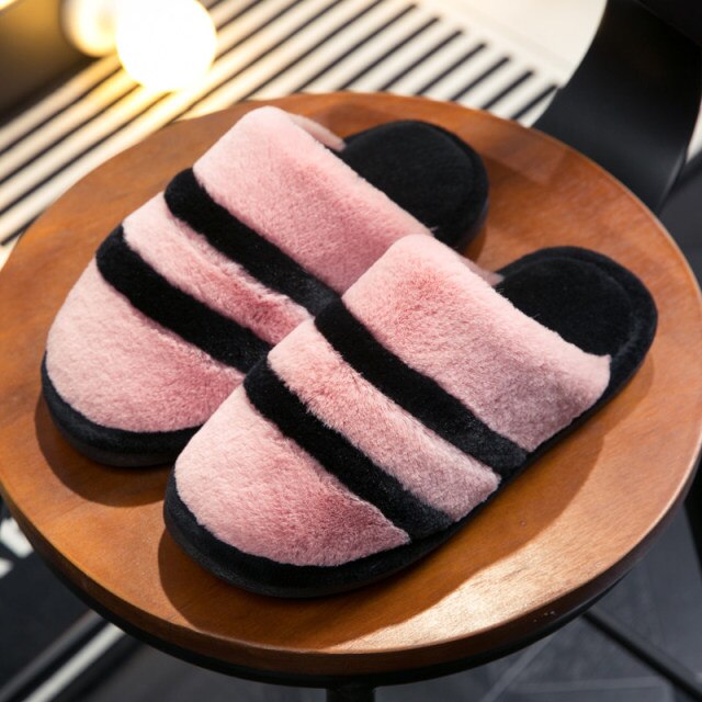 xiangtuibao   New Women Indoor Slippers Warm Plush Home Warm shoes Anti Slip Autumn Winter Shoes House Floor Soft Slient Slides