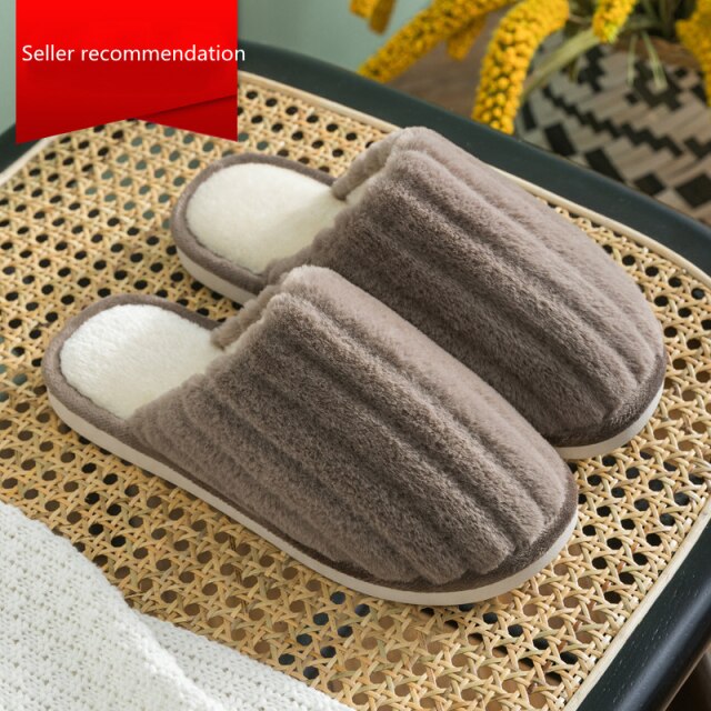 xiangtuibao   New Women Indoor Slippers Warm Plush Home Warm shoes Anti Slip Autumn Winter Shoes House Floor Soft Slient Slides