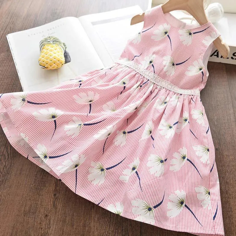 Bear Leader Girl Dresses Summer New Girls Dress Flowers Print Dress Casual Girls Flying Sleeve Dress Baby Kids Clothing Vestidos LJ200923