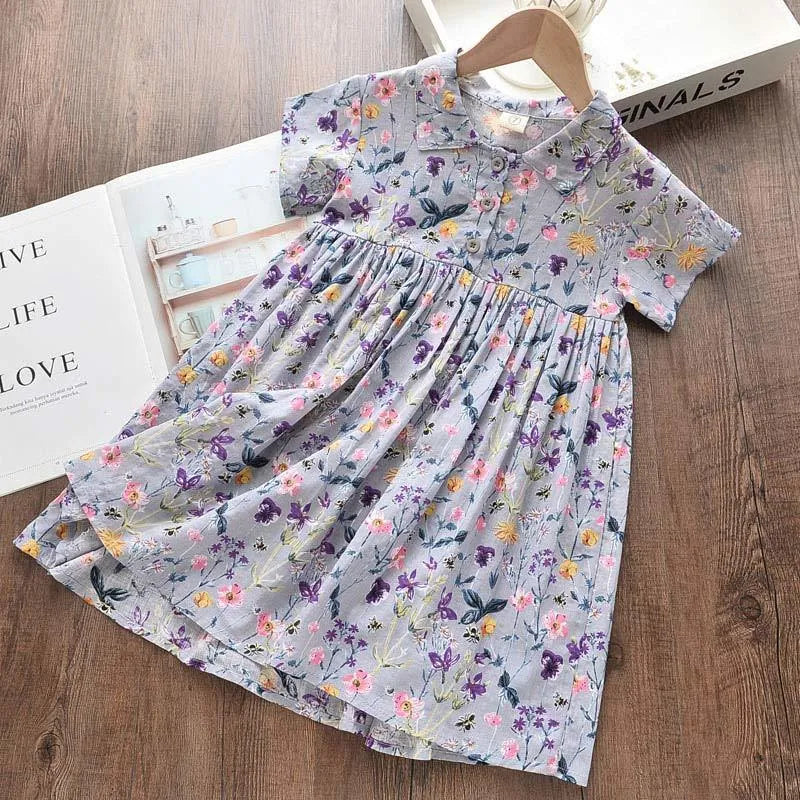 Bear Leader Girl Dresses Summer New Girls Dress Flowers Print Dress Casual Girls Flying Sleeve Dress Baby Kids Clothing Vestidos LJ200923