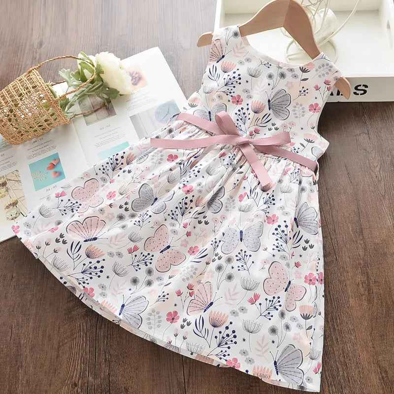 Bear Leader Girl Dresses Summer New Girls Dress Flowers Print Dress Casual Girls Flying Sleeve Dress Baby Kids Clothing Vestidos LJ200923