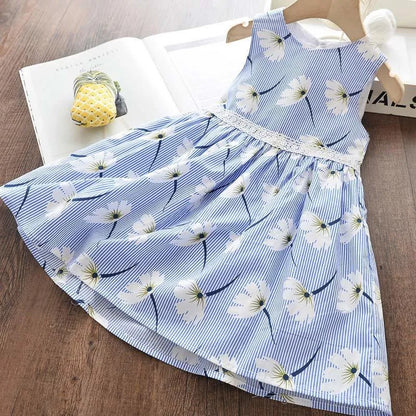 Bear Leader Girl Dresses Summer New Girls Dress Flowers Print Dress Casual Girls Flying Sleeve Dress Baby Kids Clothing Vestidos LJ200923