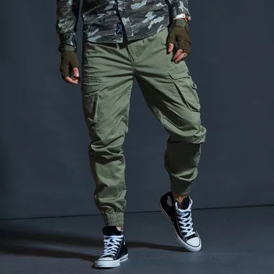 High Quality Khaki Casual Pants Men Military Tactical Joggers Camouflage Cargo Pants Multi-Pocket Fashions Black Army Trousers V191108