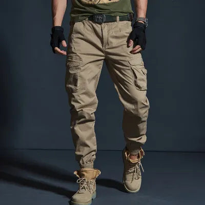 High Quality Khaki Casual Pants Men Military Tactical Joggers Camouflage Cargo Pants Multi-Pocket Fashions Black Army Trousers V191108