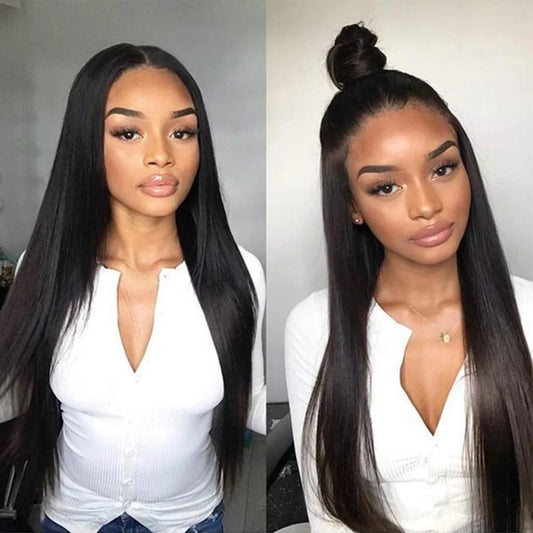 Silky Straight Lace Front Wig Brazilian Virgin Human Hair 4x4 5x5 6x6 7x7 13x4 13x6 360 Full Lace Wigs for Women Natural Color