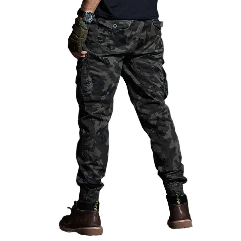 High Quality Khaki Casual Pants Men Military Tactical Joggers Camouflage Cargo Pants Multi-Pocket Fashions Black Army Trousers V191108