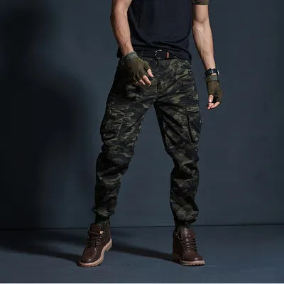 High Quality Khaki Casual Pants Men Military Tactical Joggers Camouflage Cargo Pants Multi-Pocket Fashions Black Army Trousers V191108