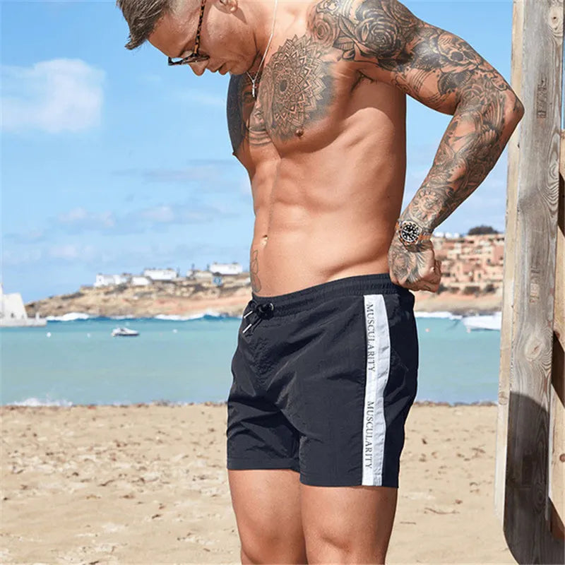 Fashion-Dermspe Mens Shorts Calf-length Gyms Fitness Bodybuilding Casual Joggers Workout Brand Sporting Shorts Men Sweatpants