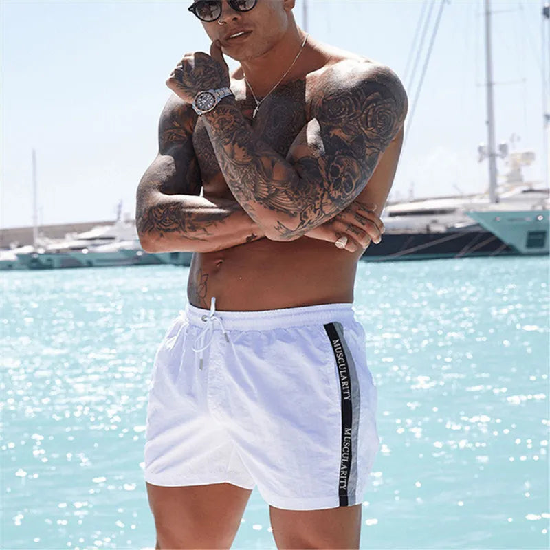 Fashion-Dermspe Mens Shorts Calf-length Gyms Fitness Bodybuilding Casual Joggers Workout Brand Sporting Shorts Men Sweatpants