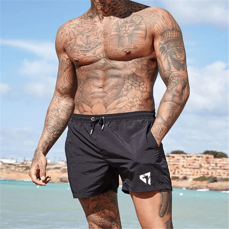 Fashion-Dermspe Mens Shorts Calf-length Gyms Fitness Bodybuilding Casual Joggers Workout Brand Sporting Shorts Men Sweatpants