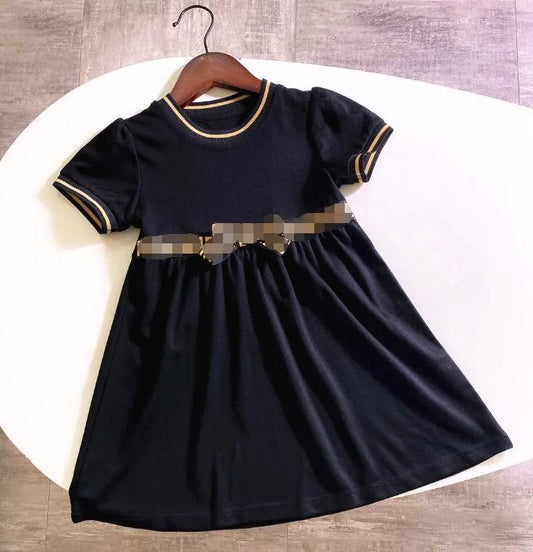 Kids Bow Cute Dresses Elegant Short Sleeve Skirt Luxury Baby Girl's Clothing Lace Princess Dress