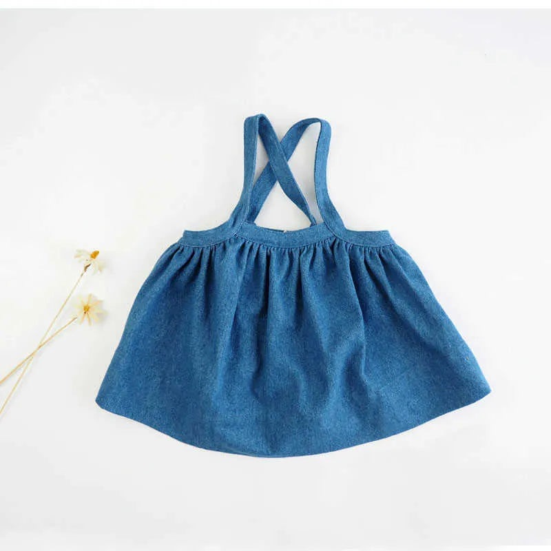 Soor Ploom Children Beautiful Winter Sling Dress Corduroy Denim Tutu es Toddler Girls Fashion Clothes For Kid 210619