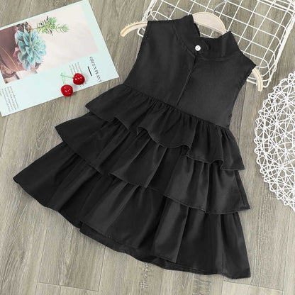 Girls Summer Dresses Sleevess Ruffle Floral TUTU Dress Kids Baby Princess Birthday Gift Dot Tulle Costume Q0716