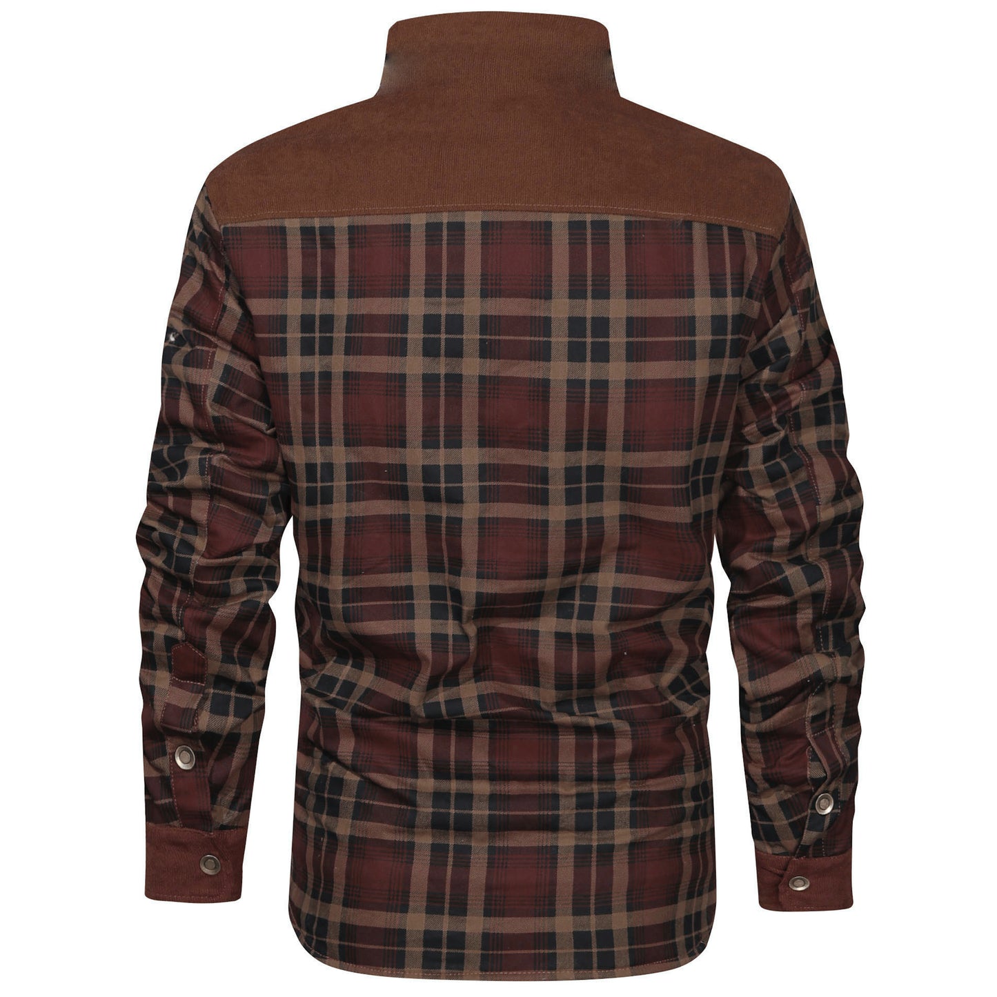 xiangtuibao - Men's Retro Check Pattern Stitching Warm Wanderer Jacket