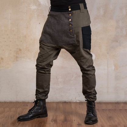 xiangtuibao - Design Men's Button Splicing Casual Pants