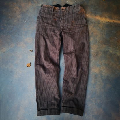 xiangtuibao - Men's Vintage French Striped Pepper And Salt Striped Cargo Pants