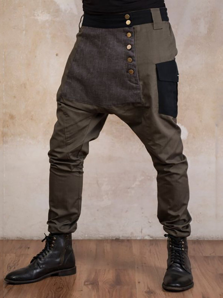 xiangtuibao - Design Men's Button Splicing Casual Pants