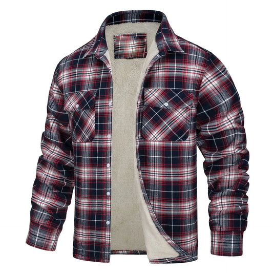 xiangtuibao - Men's Fall & Winter Casual Checkered Hooded Fake Two Casual Jackets