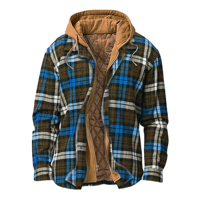 xiangtuibao - Mens Winter Plaid Thick Casual Jacket