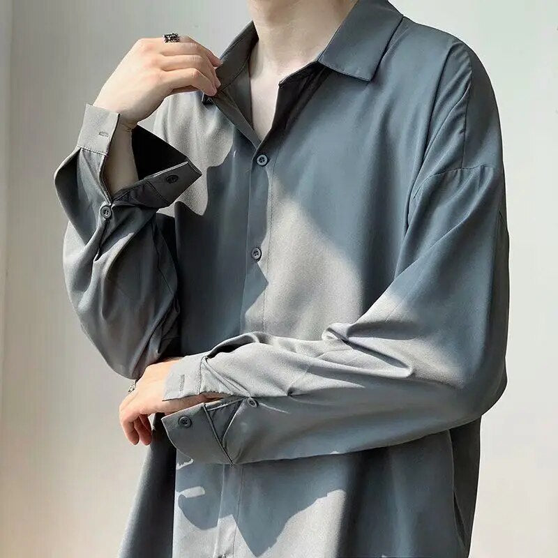 xiangtuibao -  New Men's Sets Fashion Casual Solid Shirt Pullover Button Linen Cotton Comfortable Daily Top Long Sleeve Shirt Set A82