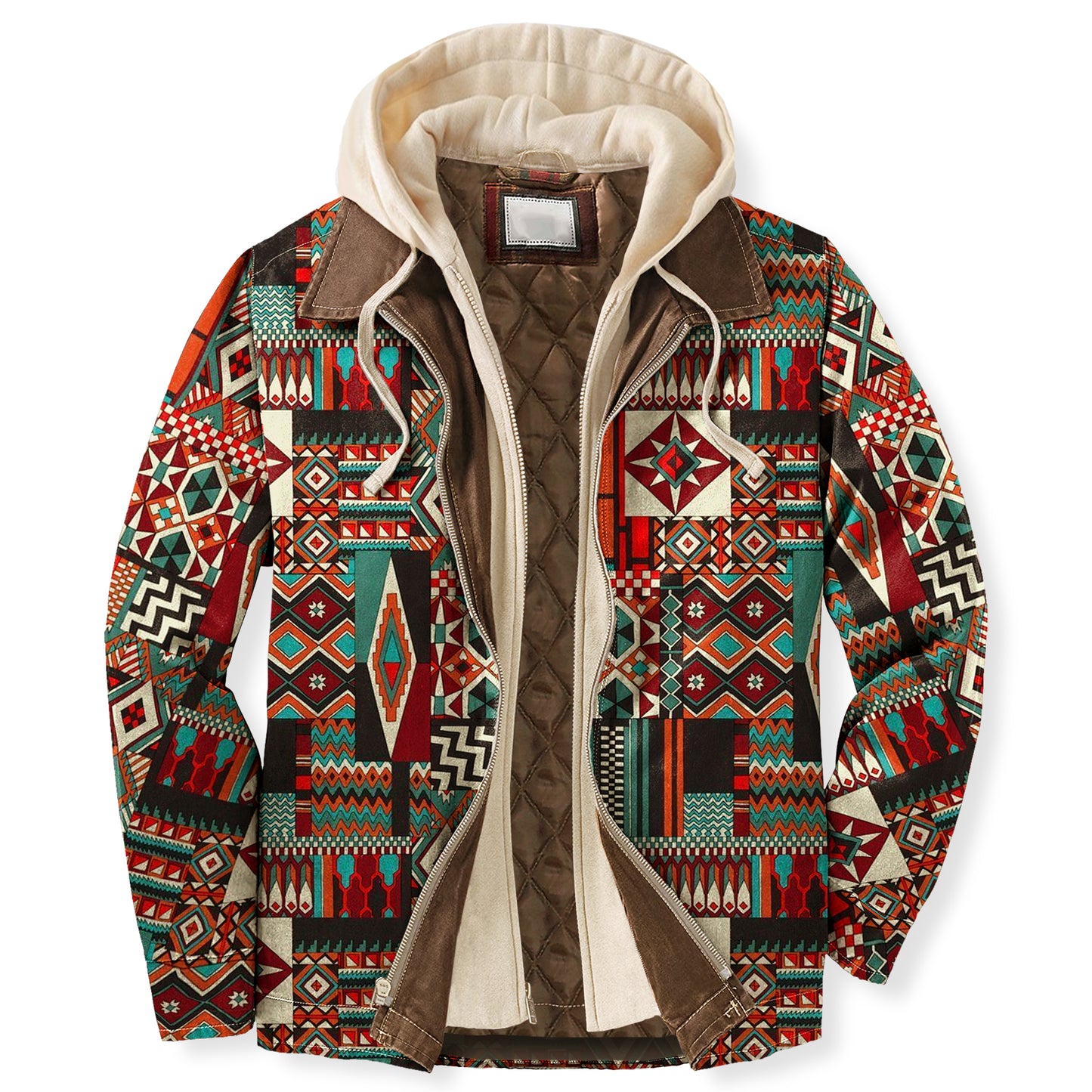 xiangtuibao - Men's Autumn & Winter Outdoor Casual Vintage Ethnic Print Hooded Jacket